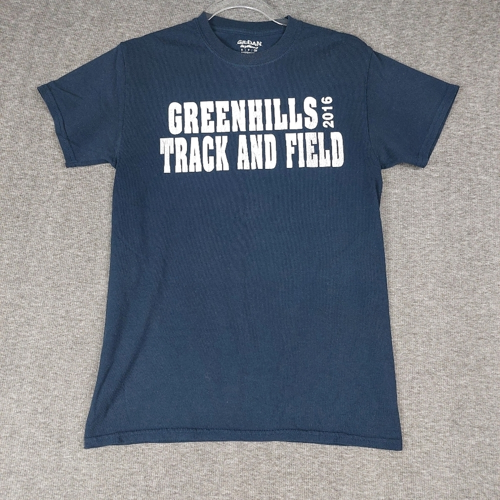 GILDAN DRY BLEND MENS BLUE GREENHILLS TRACK AND FIELD 2016 TSHIRT SIZE SMALL